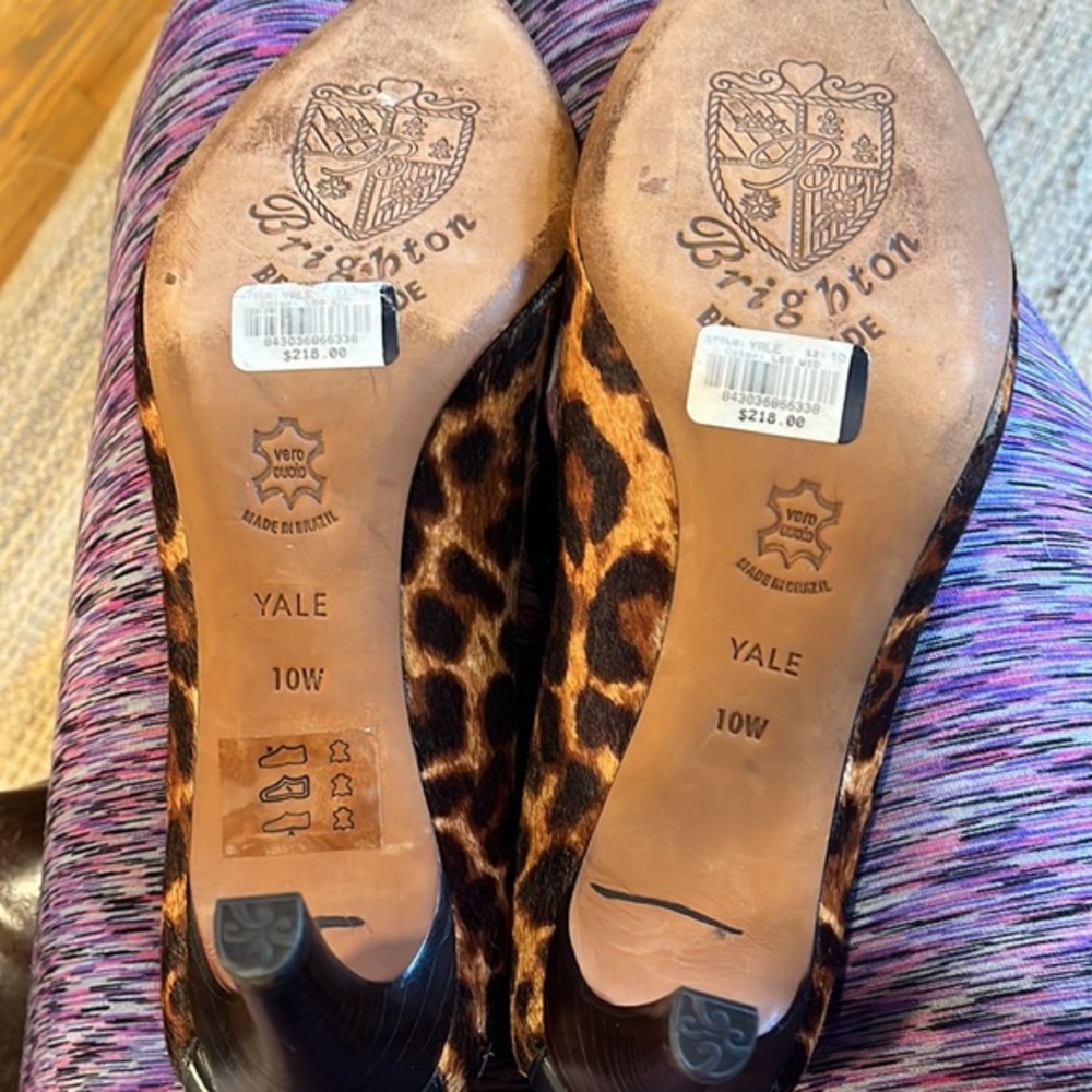 Brighton YALE leopard heels. Style YALE size 10W. - Picture 4 of 6
